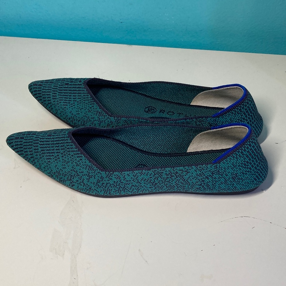 Green Pointy Toe Rothy’s Fits Womens Size 8 / 38.5 - Picture 5 of 12